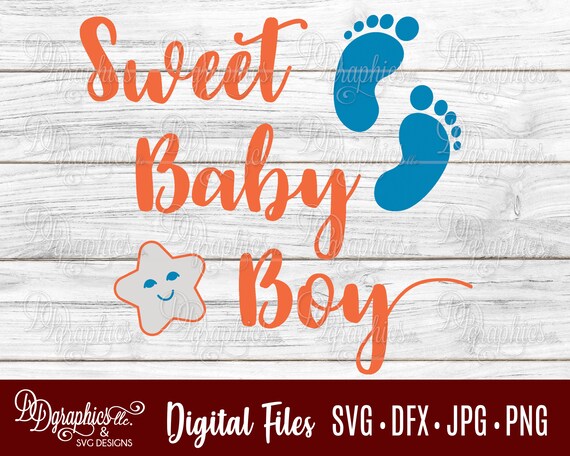 Download Sweet Baby Boy Baby Svg Footprints Star Babyface Etsy