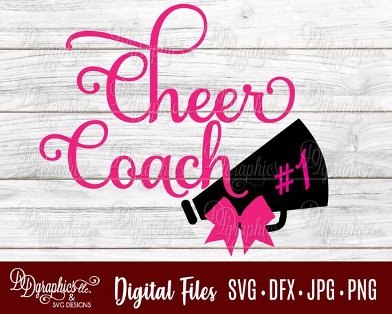 Cheer Coach Svg Cheerleading Svg Cheer Svg Megaphone Cheer Etsy