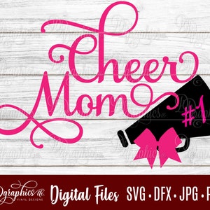Cheer Mom SVG/ Cheer SVG / Cheerleading SVG / Cheerleader / Megaphone / Jpg Dxf Png /Digital Files / Silhouette files / Cricut Files