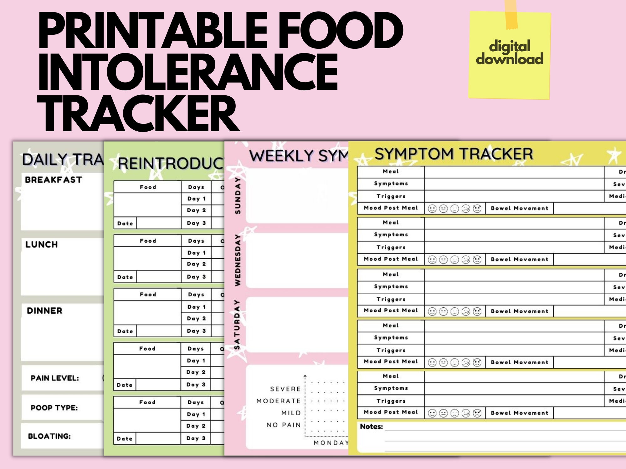 Digital Food Sensitivity Journal IBS Symptom Tracker Food Etsy Australia Digital Food Sensitivity Journal IBS Symptom Tracker Food Etsy Australia