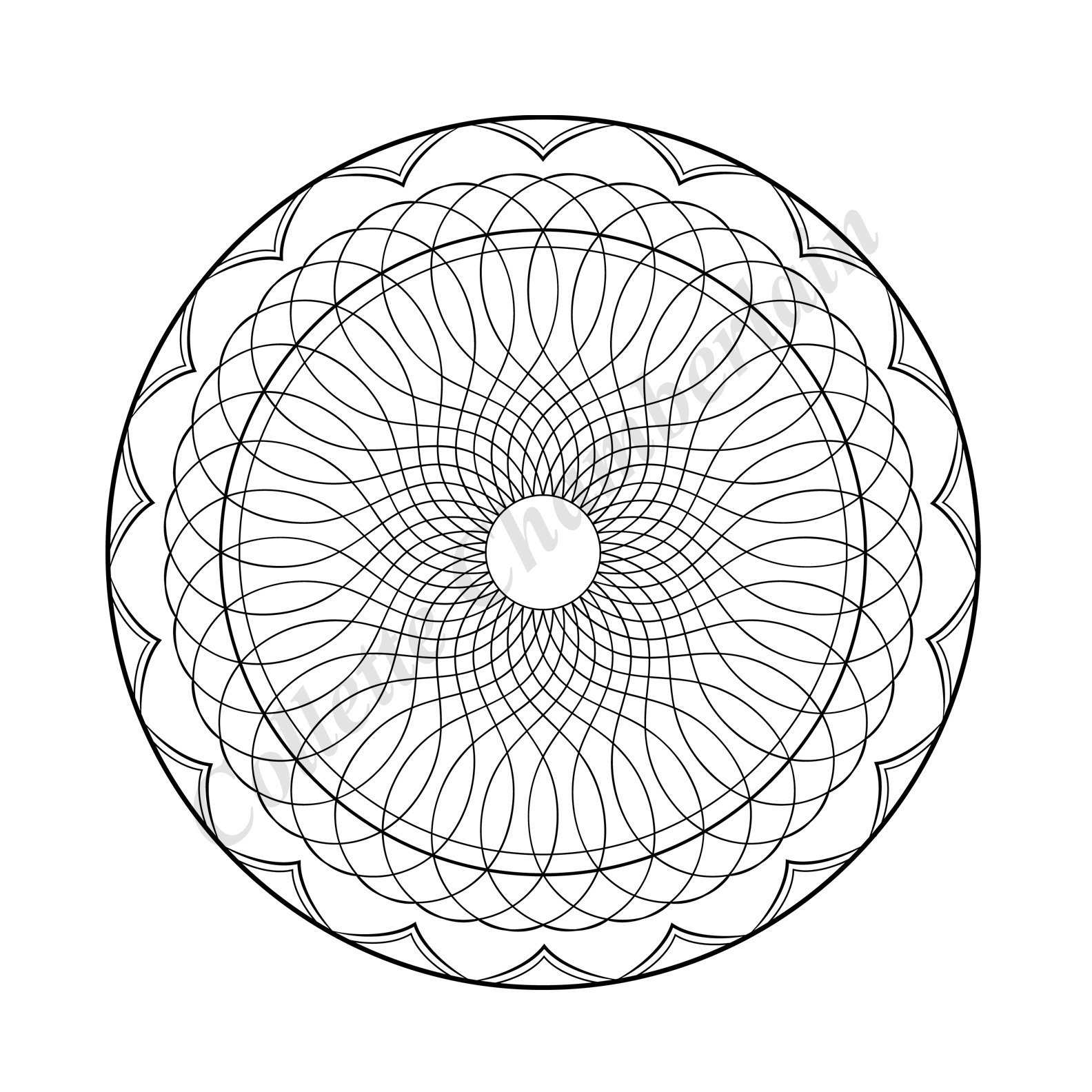 Spirograph Coloring Page Etsy