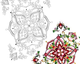 Hearts and Flowers Coloring Page