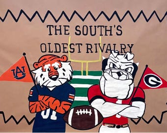 Auburn vs. UGA hand painted banner - for tailgate party, football party, birthday party, football viewing party