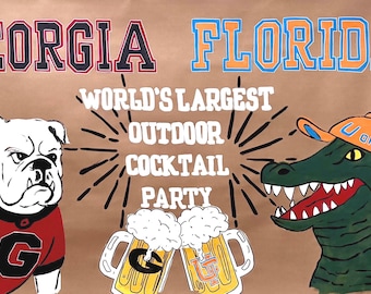 Georgia Florida hand painted banner - for tailgate party, football party, birthday party, football viewing party