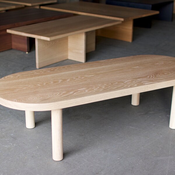 White Oak Oval Table Etsy