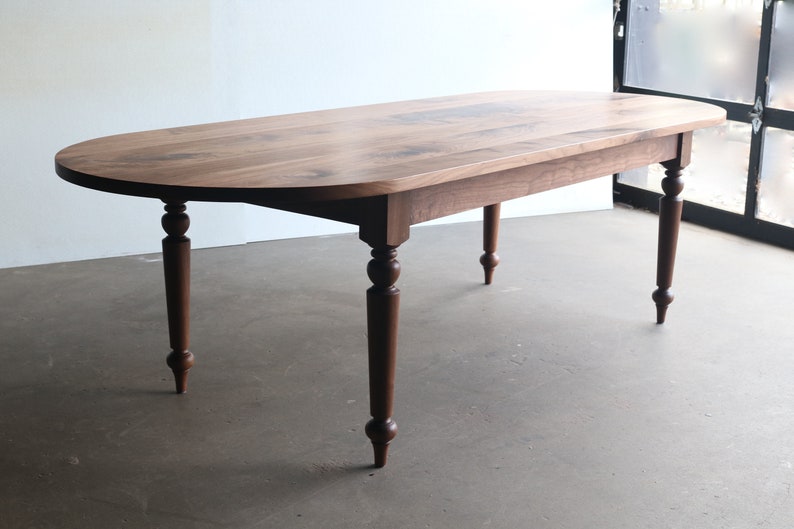 Modern French Country Dining Table Oval Top Turned Legs Etsy