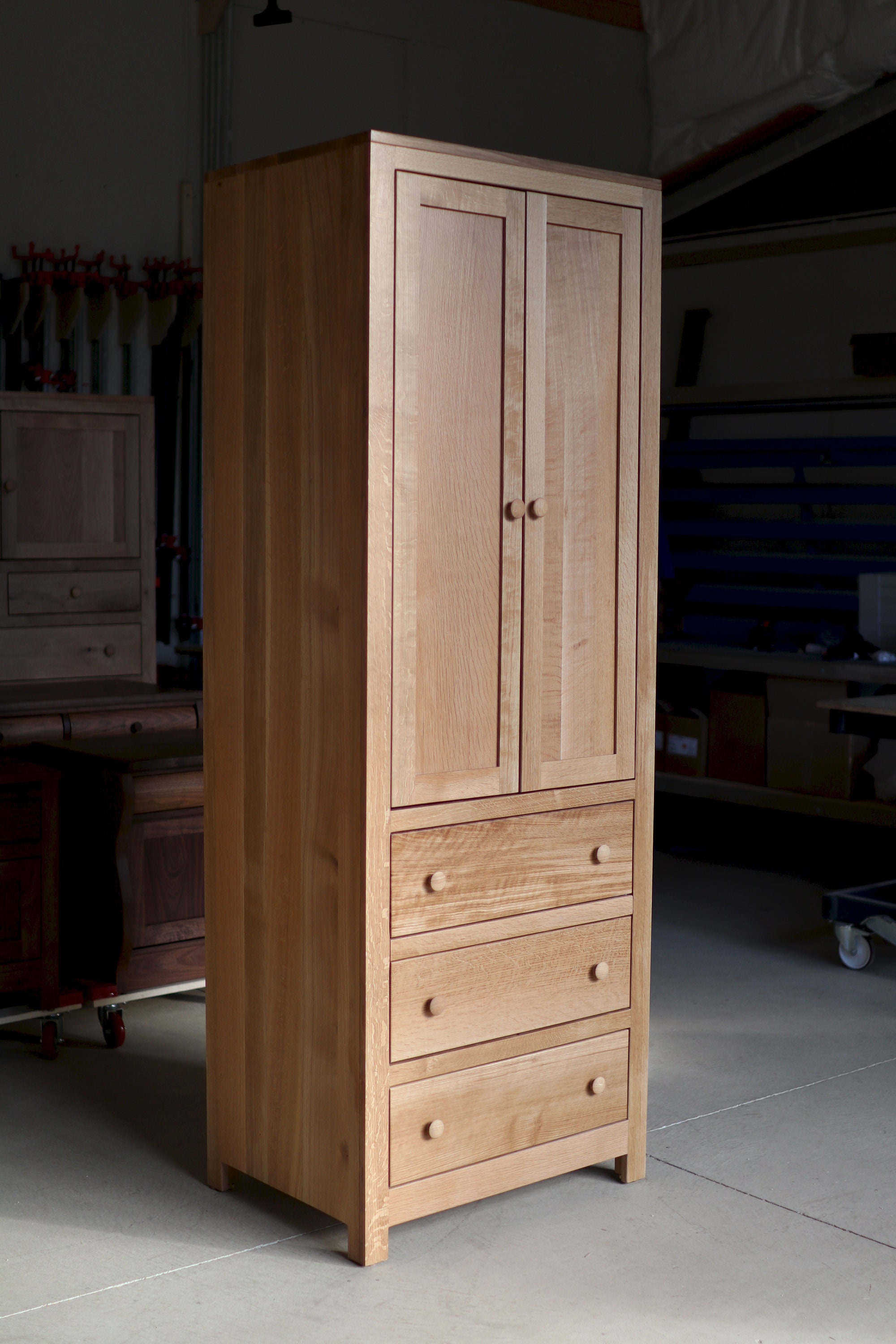 Solid White Oak Pantry Wardrobe With Hidden Storage Etsy