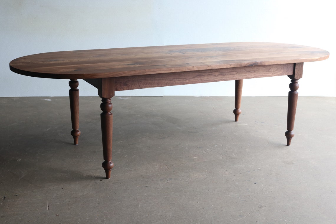 Modern French Country Dining Table Oval Top Turned Legs - Etsy