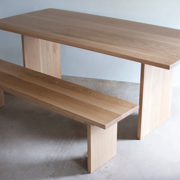 Oversized Plank Dining / Conference Table - White Oak or Walnut, Organic Modern, Minimalist