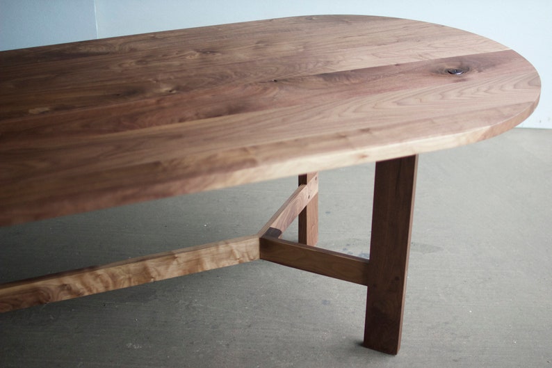 Timber-frame Dining Table - Solid Walnut or White Oak, Organic Elevated Design - Etsy