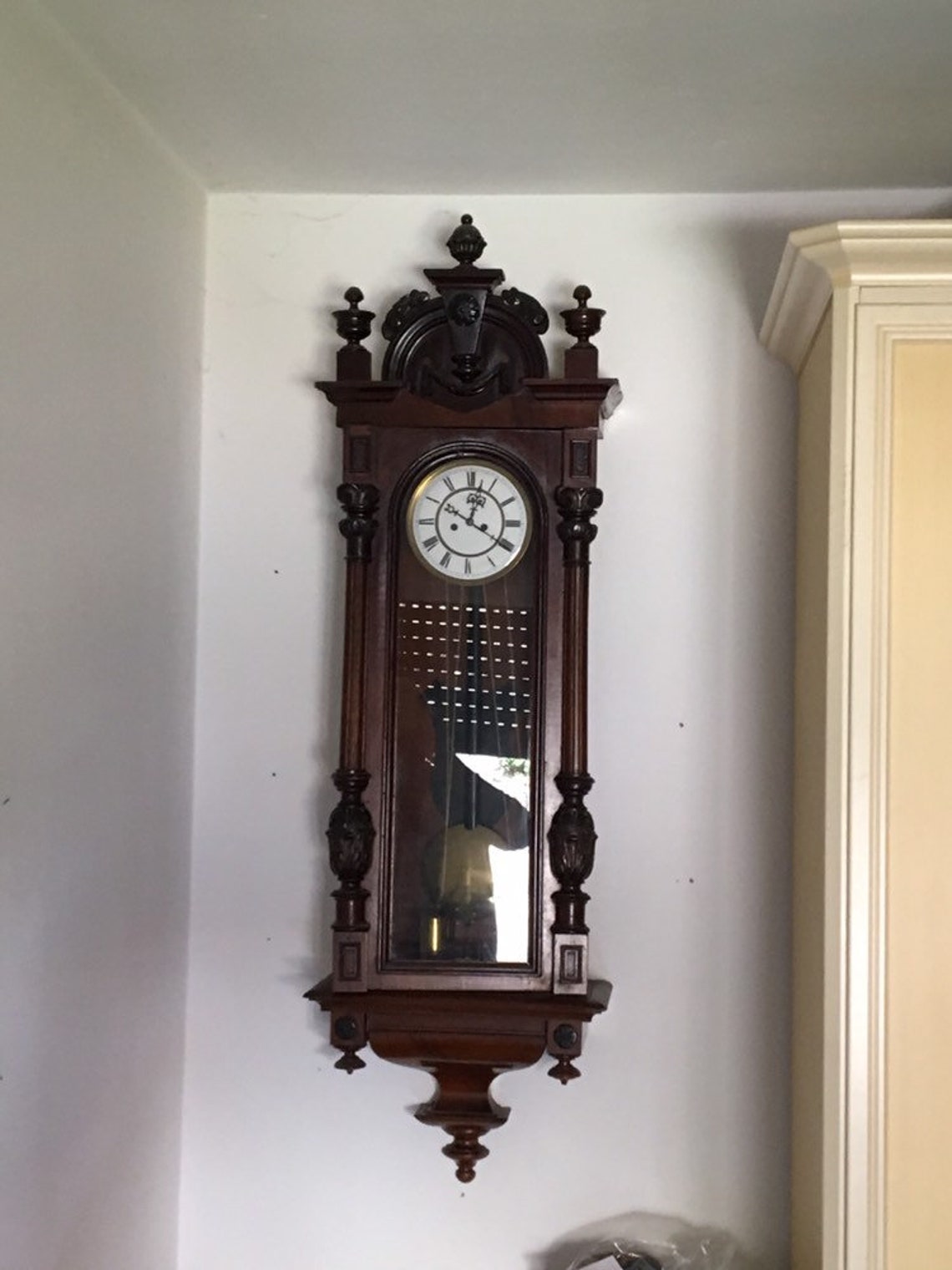 Antique Twoweight Pendulum Clock Vienna / Antique Pendulum Etsy UK