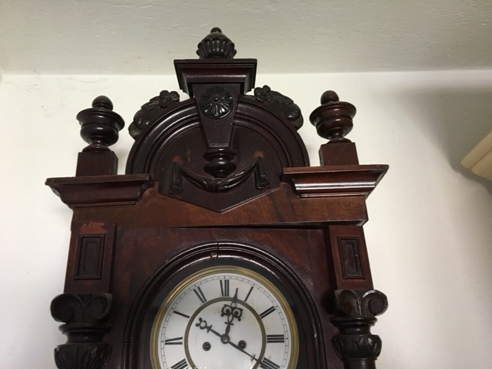 Antique Pendulum Clock With Two Weights Vienna / Antique Pendulum Clock