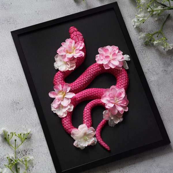 Cherry Blossom Spring Snake // One of a kind // with Flowers
