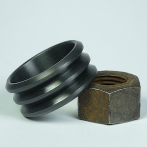 Solid all black oxidized Zirconium ring 12 mm wide. Mens ring. Thumb ring. Zirconium jewelry. Mens jewelry.