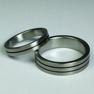 SET of pure Zirconium rings. Wedding rings.