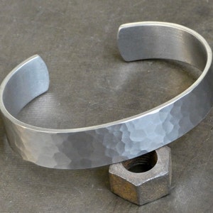 Solid grade 1 hand hammered titanium bracelet. Mens bracelet. Titanium jewelry. Mens jewelry. image 2