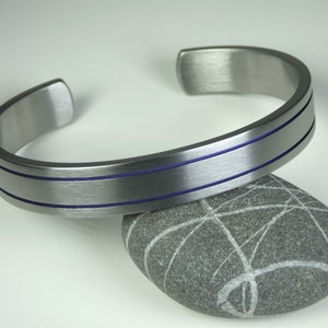 Solid grade 2 titanium bracelet anodized grooves. Mens bracelet. Mens jewellery. Titanium jewelry.