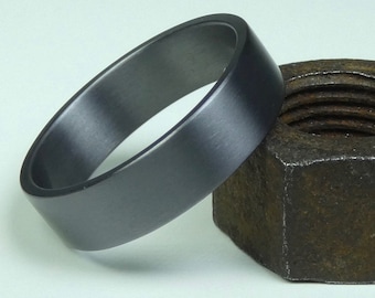 Handgemaakte reiner Tantalring. Herenring. Tantaal-sieraden. Tantaringe. Trouwringen.