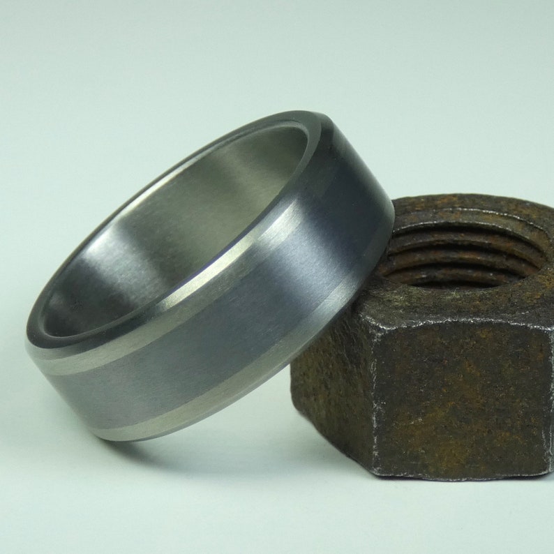 Solid Tantalum and Titanium mens ring. Mens wedding ring. Mens jewelry. image 6