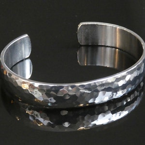 Solid grade 2 domed, all around polished and hand hammered titanium bracelet. Mens jewelry. Titanium bracelet. Titanium jewelry.