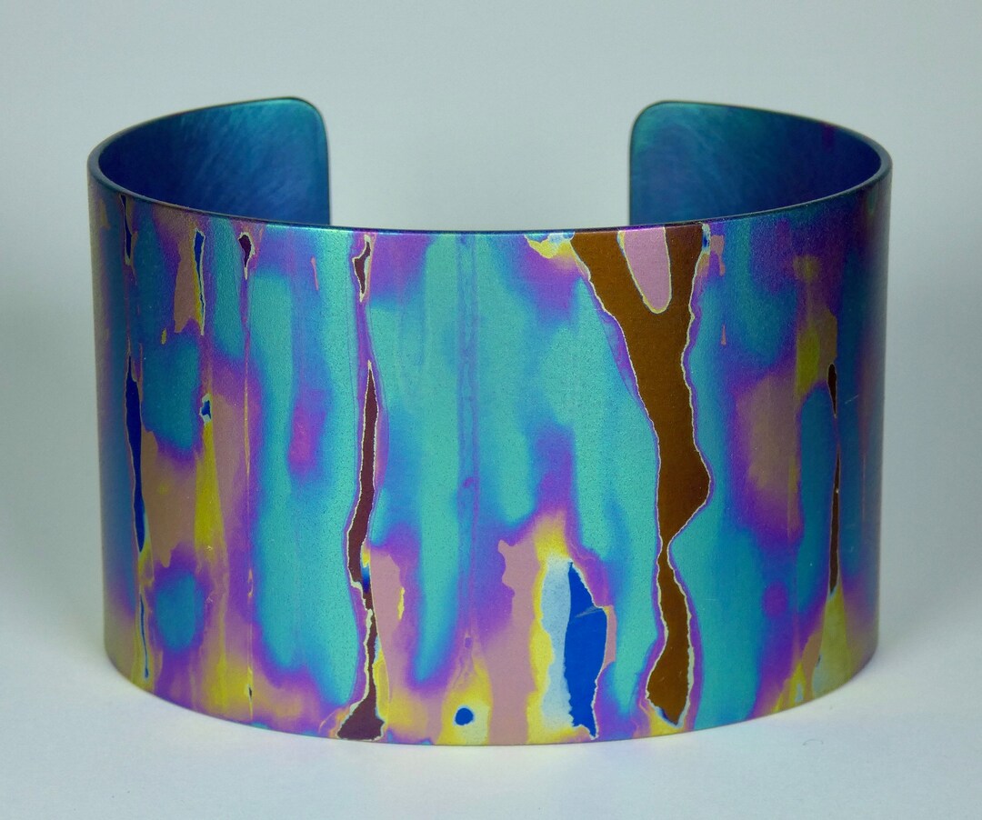 Anodized Titanium Cuff Bracelet. Titanium Jewelry. Etsy