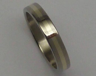 Titanium, 14 karaat witgoud ring, weddingring.