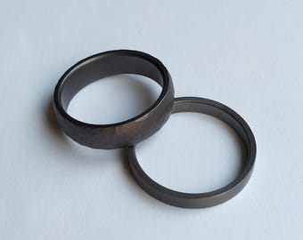 Custom order for Vioz. PAIR of Tantalum rings.