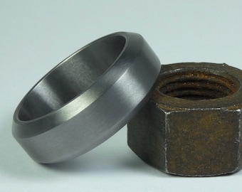 Vaste zuivere 99,95% tantaalring. Heren ring. Heren trouwring. Heren sieraden. Hedendaagse ring.