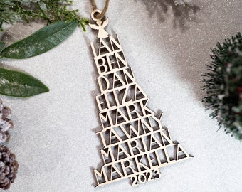 Family Name Christmas Ornament | Personalized Family Names Ornament | Custom Grandkids Tree Ornament| Unique Gift | Can fit up to 8 names