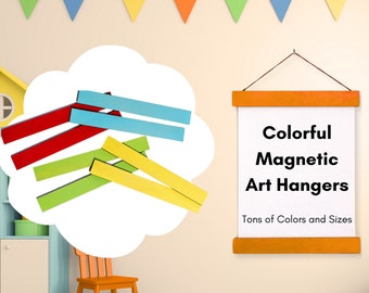 Colorful Magnetic Poster Hanger in Many Colors, Sizes and Designs! Great for a kids room!
