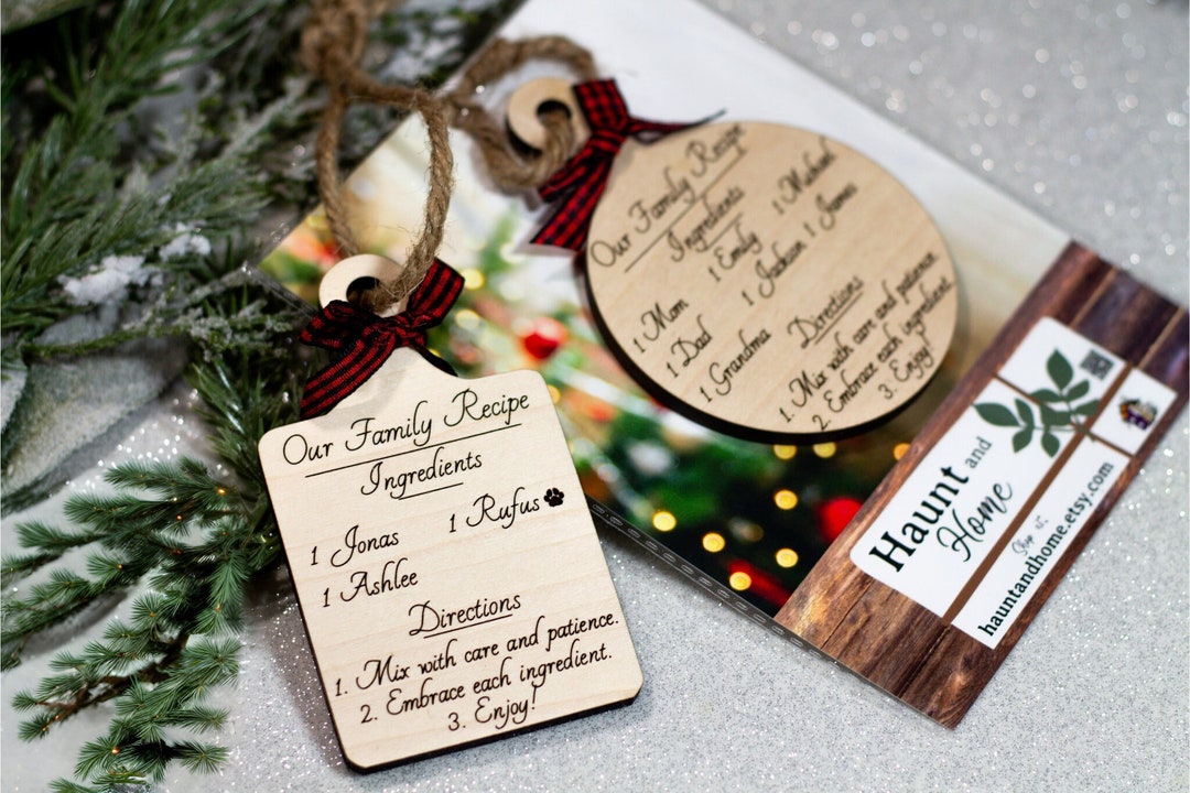 Family Christmas Ornament Personalized Name Ornaments Unique Kitchen