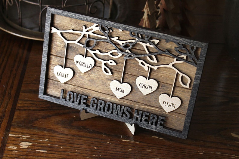 Personalized Family Names Sign Custom Gift for Mom image 1