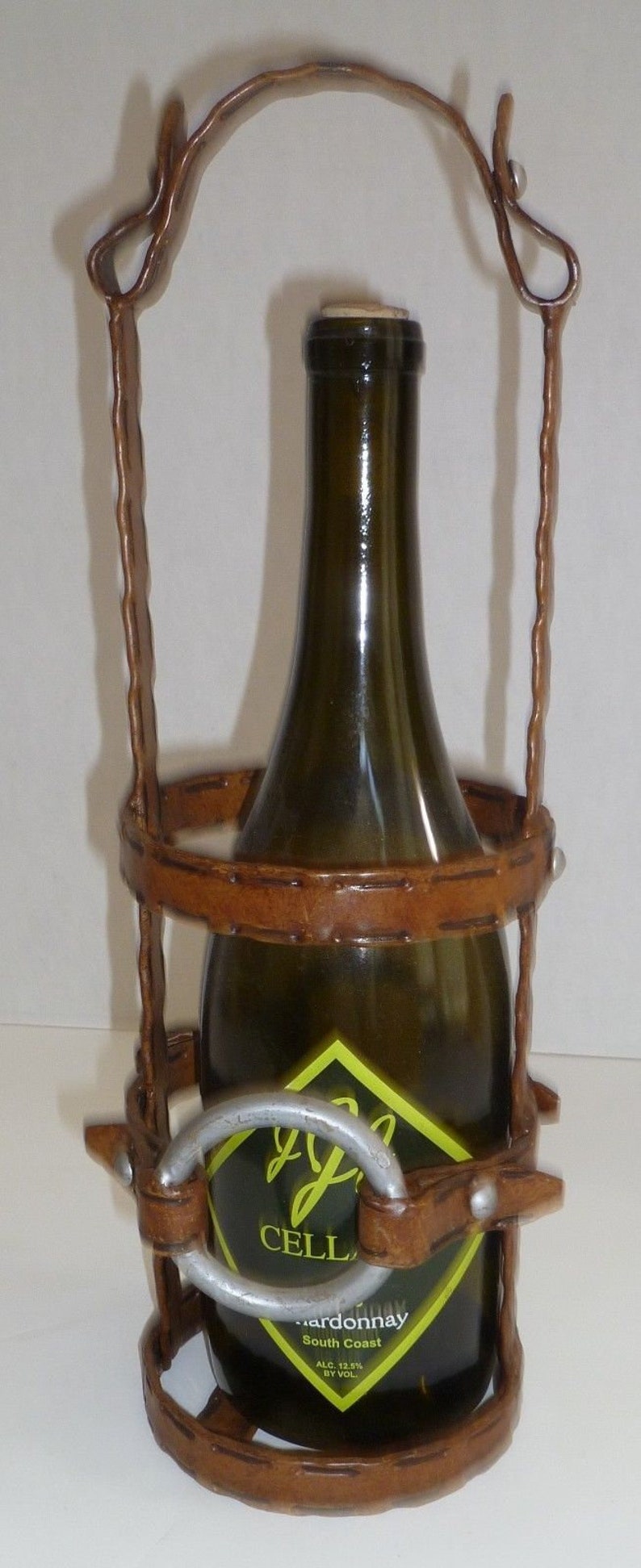 Vintage Unique Metal Wine Bottle Carrier Holder Etsy