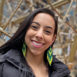 Beaded green earrings