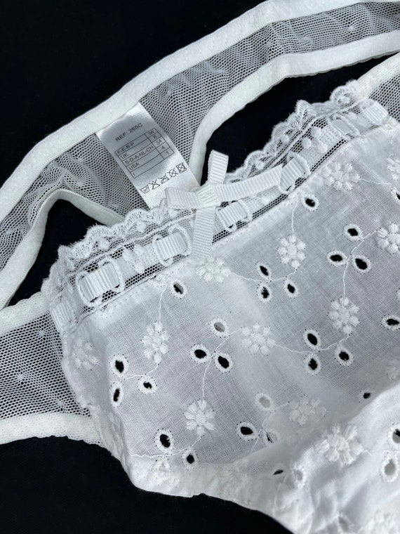 Conjunto de lenceria vintage con clase Cacharel Bra y panty set algodon Conjunto de lenceria blanca Ropa interior para novia para ser Conjunto de lenceria de flores Etsy Espana