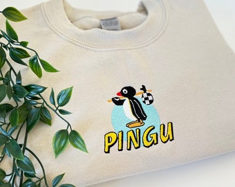 Pingu-sweatshirt | Kinderen uit de jaren 90 | Op de jaren 90 geïnspireerd sweatshirt | Vintage geborduurd sweatshirt | Uniseks | Terugslag