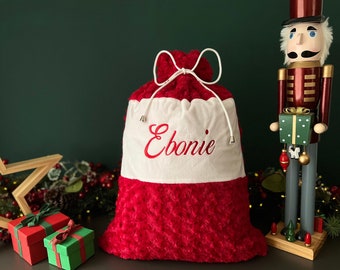Personalised Santa sack | Personalised Christmas stocking | Personalised embroidery | Christmas gift | Children's name gift | xmas gift bag