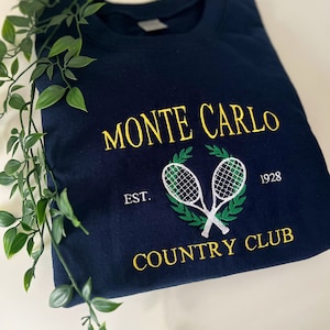 モンテカルロ カントリークラブ スウェットシャツ | 90 年代風スウェットシャツ | ヴィンテージ刺繍スウェットシャツ | ユニセックス | スローバック | スウェットシャツ