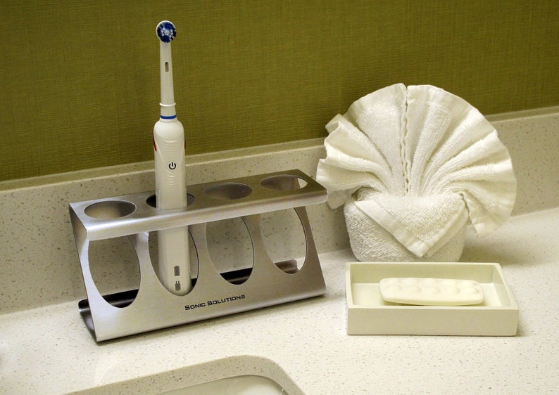 Electric Toothbrush Holder // Stainless Steel Holder // by Etsy