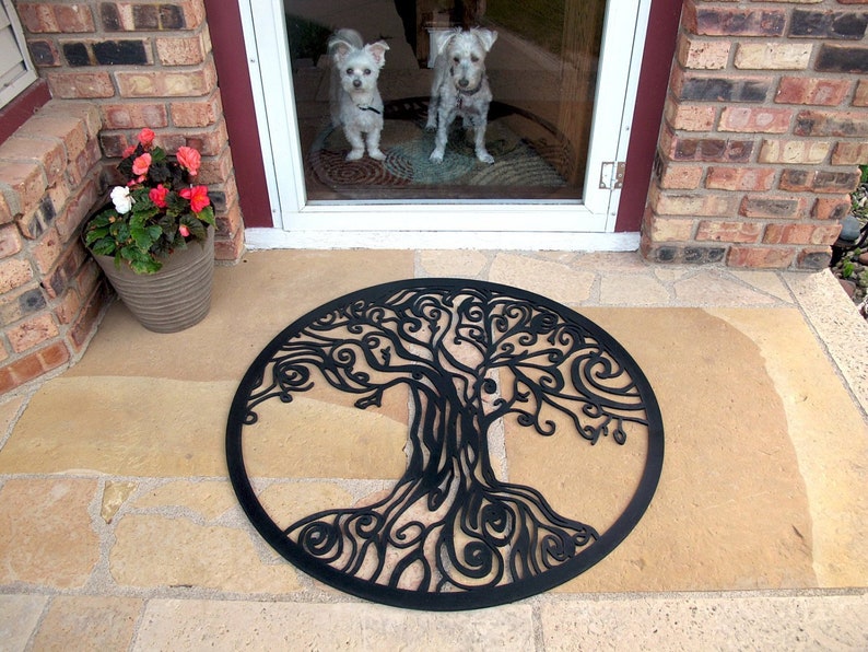 Tree of Life Recycled Rubber Doormat // Mat // Doormat
