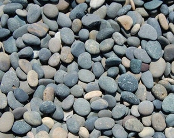 Medium Box Full of Rocks, Mexican Beach Pebbles, Mixed Color Rocks, Landscape Pebble
