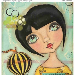 Reispapier für Decoupage A3 | Sticky Reispapier Frau 16.53''X11.69'' Washi & Reispapier Frau Muster für Decoupage PR 2242