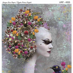 Reispapier für Decoupage A3 | Sticky Reispapier Frau 16.53''X11.69'' Washi & Reispapier Frau Muster für Decoupage PR2155