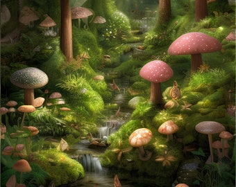 Enchanted Forest Rice Paper for Decoupage: Sticky Washi Paper