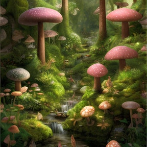 Reispapier für Decoupage Große Format Optionen | Sticky Enchanted Forest Washi & Rice Paper Enchanted Forest Pattern für Decoupage