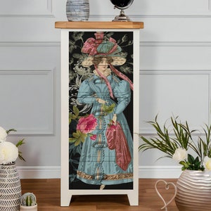 Reispapier für Decoupage 30X66cm | Sticky Reispapier Frau 11.81''X25.98'' Big Size Washi & Rice Paper Woman Muster für Decoupage MET232