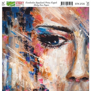 Reispapier für Decoupage A3 | Sticky Reispapier Frau 16.53''X11.69'' Washi & Reispapier Frau Muster für Decoupage PR 2725