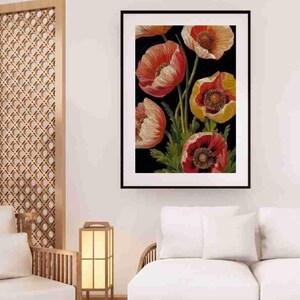 Découpage papier de riz A3 | Papier de mûrier collant pour découpage 16,53''X11,69'' | Motif floral pour le découpage PK 2077