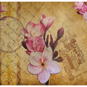 Reispapier Decoupage A3 | Klebriges Maulbeerpapier für Decoupage 16,53''X11,69'' | Blumenmuster für Decoupage PR 2707