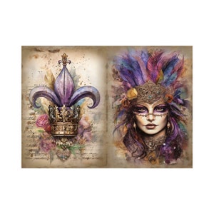 Reispapier für Decoupage A3 | Klebriges Reispapier Frau | Decoupage-Papier für Möbel | Reispapier mit floralem Frauenmuster für Decoupage MG18